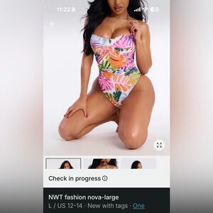 Fashion Nova Multicolor Tropical One Piece